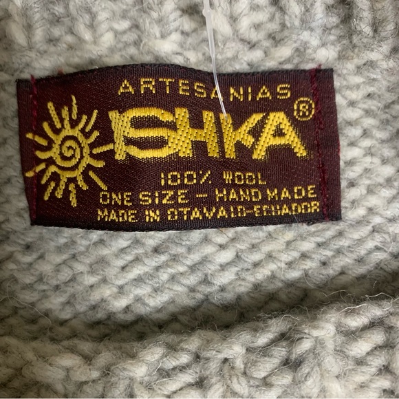 Vintage Artesanias Ishka Wool Sweater Double Sided American Flag - Picture 3 of 7